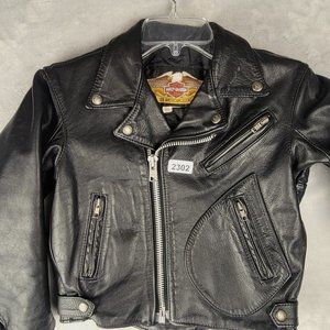 Harley Davidson Womens Black Leather Jacket Size 10